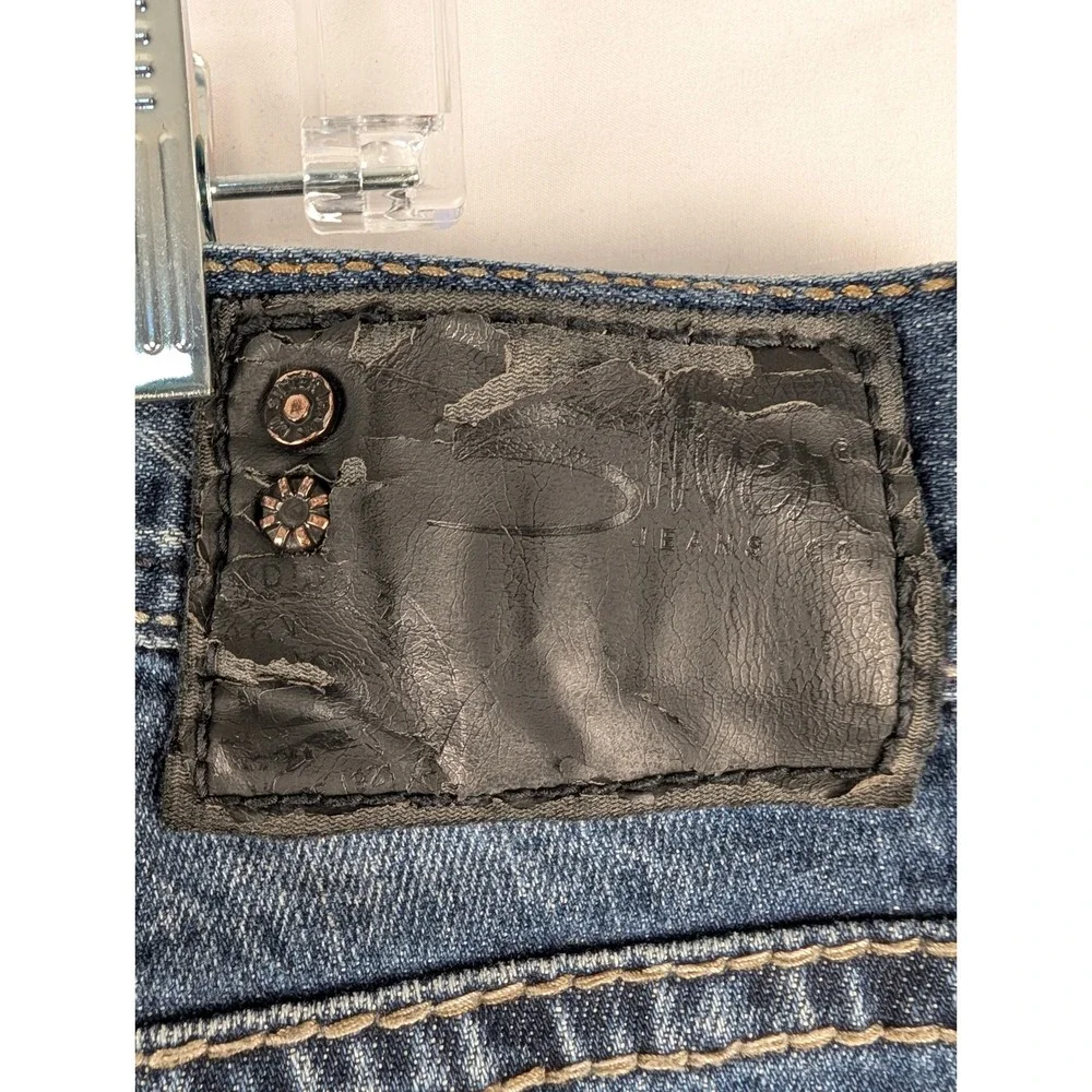 Silver Jeans Zac Jeans Mens 40x32 Blue Relaxed Straight Medium Wash Thick Stitch